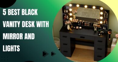 Best Black Vanity Desk with Mirror and Lights