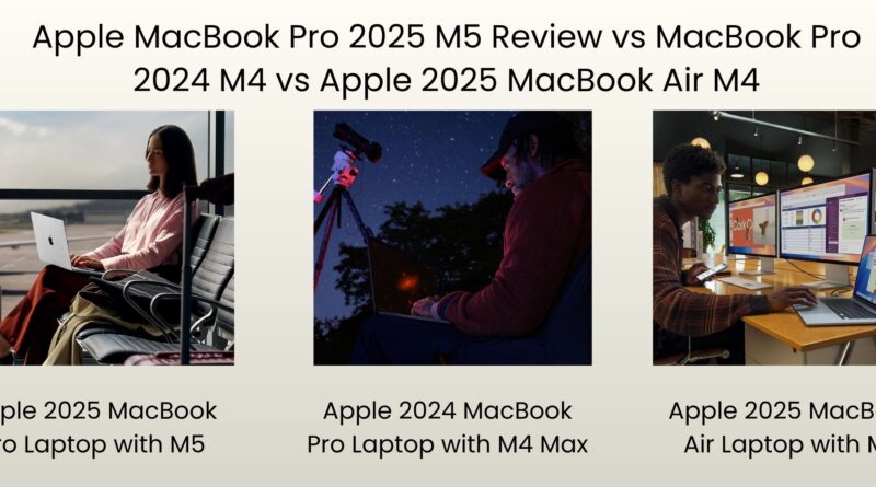 Apple MacBook Pro 2025 M5 Review vs MacBook Pro 2024 M4 vs Apple 2025 MacBook Air M4