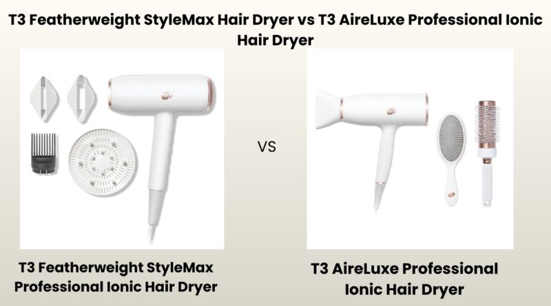 T3 Featherweight StyleMax Hair Dryer vs T3 AireLuxe Professional Ionic Hair Dryer